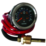MEDIDOR TEMPERATURA MECÁNICO GUAYA PLÁSTICA 200"  2" 40-120°C  TABLERO NEGRO - ARO CROMADO