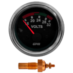 VOLTÍMETRO 24V 2" 52MM TABLERO NEGRO-ARO CROMADO (18-32V)