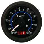 MEDIDOR AIRE AGUJA DOBLE MECÁNICO 150PSI 2" TABLERO NEGRO-ARO NEGRO