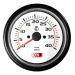 TACÓMETRO DIESEL ELÉCTRICO 0-4000RPM 3 34" 12-24V TABLERO BLANCO-ARO NEGRO