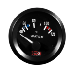 MEDIDOR TEMPERATURA ELÉCTRICO CON PERA 12V 2" 40-120°C  TABLERO NEGRO-ARO NEGRO