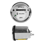 MEDIDOR HORÓMETRO REDONDO  2" 12-24V TABLERO BLANCO-ARO CROMADO
