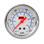 MEDIDOR AIRE AGUJA SENCILLA MECÁNICO 150PSI TABLERO BLANCO-ARO CROMADO