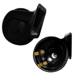 PITO TIPO OREJA DE PERRO 24V  *SUPERSONANTE 105dB-118dB  90MM NEGRO + ELEVADOR