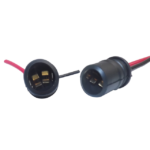 SOCKET BOMBILLO T10 *158 ENCAUCHETADO LISO *MOTO LARGO CON CABLE
