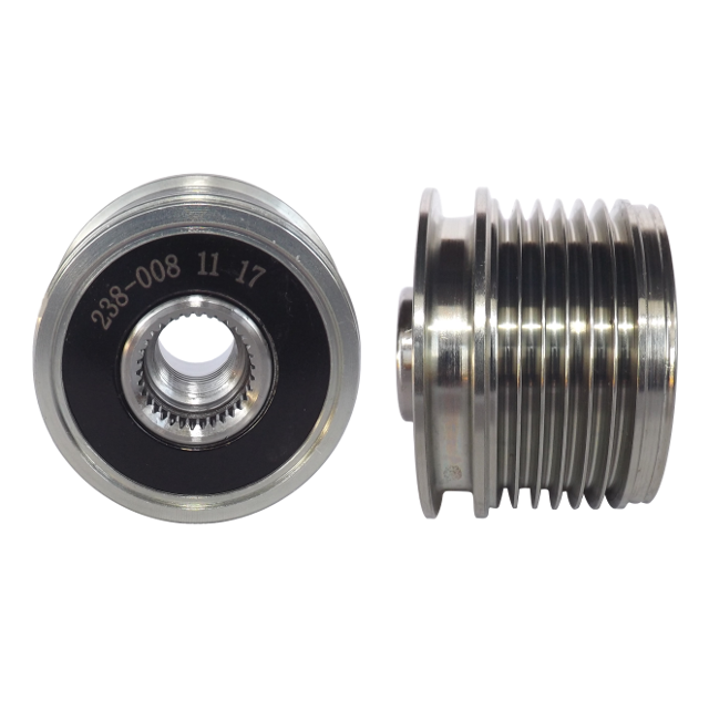 238-008 POLEA 6C RENAULT LOGAN-SANDERO-DUSTER-TWINGO-KANGOO-MEGANE-NISSAN TIIDA-MICRA G- Ranuras:6 - Diámetro Interno:17mm - Diámetro Externo:59mm - Longitud:43.5mm - Tornillo:M16 (24-94254-3) - Imagen 1