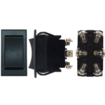 SWITCH BALANCÍN TIPO PESADO 2 GOLPES ON-OFF-ON 6P *CON TORNILLO TECLA RECTANGULAR NEGRA 12V-30AMP 4.3X2.5CM