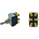 SWITCH CODILLO 2 GOLPES ON-OFF-ON 6P *TORNILLOS 12V 20AMP METÁLICO (34577)