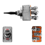 SWITCH CODILLO 2 GOLPES ON-OFF-ON 3P *METALICO NEGRO 50AMP (34222)