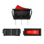 SWITCH BALANCÍN 1 GOLPE ON-OFF SPST TECLA RECTANGULAR ROJA 3X1CM 12V-35AMP