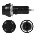 SWITCH START/PITO REDONDO 2P (ON)-OFF BOTÓN NEGRO (O12MM) 12V-3AMP