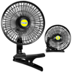 VENTILADOR METÁLICO OSCILANTE CON ASPAS EN PLÁSTICO CLIP 6” Y ENCENDEDOR 12V