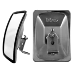 ESPEJO RECTANGULAR EN ACERO INOXIDABLE CROMADO CONVEXO  4" X 5 7/8" TORNILLO CENTRAL Y PLATINA EN L