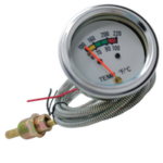 MEDIDOR TEMPERATURA MECÁNICO GUAYA METÁLICA 72" 0-5 Bar- 1/8" NPT-TERMINAL POLO A TIERRA-TABLERO BLANCO - ARO CROMADO