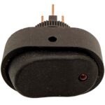 SWITCH BALANCÍN 1 GOLPE ON-OFF 3P TECLA OVALADA NEGRO PILOTO ROJO 3.1x1.95CM