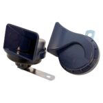PITO TIPO OREJA DE PERRO 12V TONO ALTO 105dB-118dB 90MM NEGRO+ ELEVADOR
