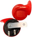PITO TIPO OREJA DE PERRO 12V 105dB-118dB 90MM ROJO + ELEVADOR