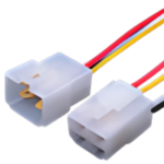PACHAS 4 VÍAS HEMBRA Y MACHO CON CABLE Y TERMINALES ENCHUFE(T094 - 6.3MM) + PIN CARRO