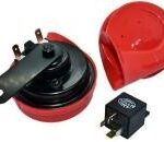 PITO TIPO OREJA DE PERRO 12V  ROJA  + ELEVADOR TIPO HELLA