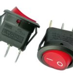 SWITCH BALANCÍN 1 GOLPE ON-OFF 3P TECLA REDONDA ROJA 2.5CM