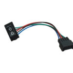 SWITCH ELEVAVIDRIOS UNIVERSAL 5P FLECHA CON RAMAL DE LADO (CABLES Y PACHA NEGRA)