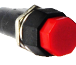 SWITCH PULSADOR ON-OFF HEXAGONAL 2P BOTON ROJO