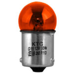 BOMBILLO 67 12V PATA CORRIDA 10W BAU15S G18.5 NARANJA LUZ TRASERA MOTO*