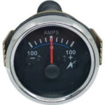 AMPERIMETRO BATERÍA 100-100 TABLERO NEGRO-ARO CROMADO