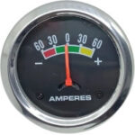 AMPERIMETRO BATERÍA 60-60 52MM TABLERO NEGRO- ARO CROMADO